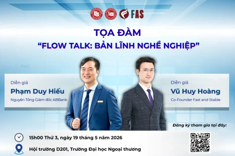 MỞ ĐƠN ĐĂNG KÝ THAM DỰ TOẠ ĐÀM “FLOW TALK: BẢN LĨNH NGHỀ NGHIỆP”